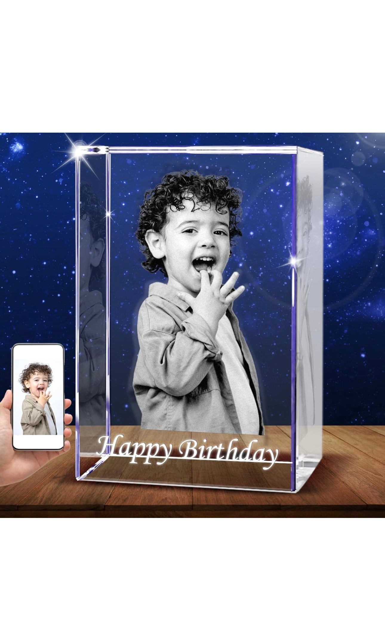 Laser Etched 3D Customized Picture in Crystal