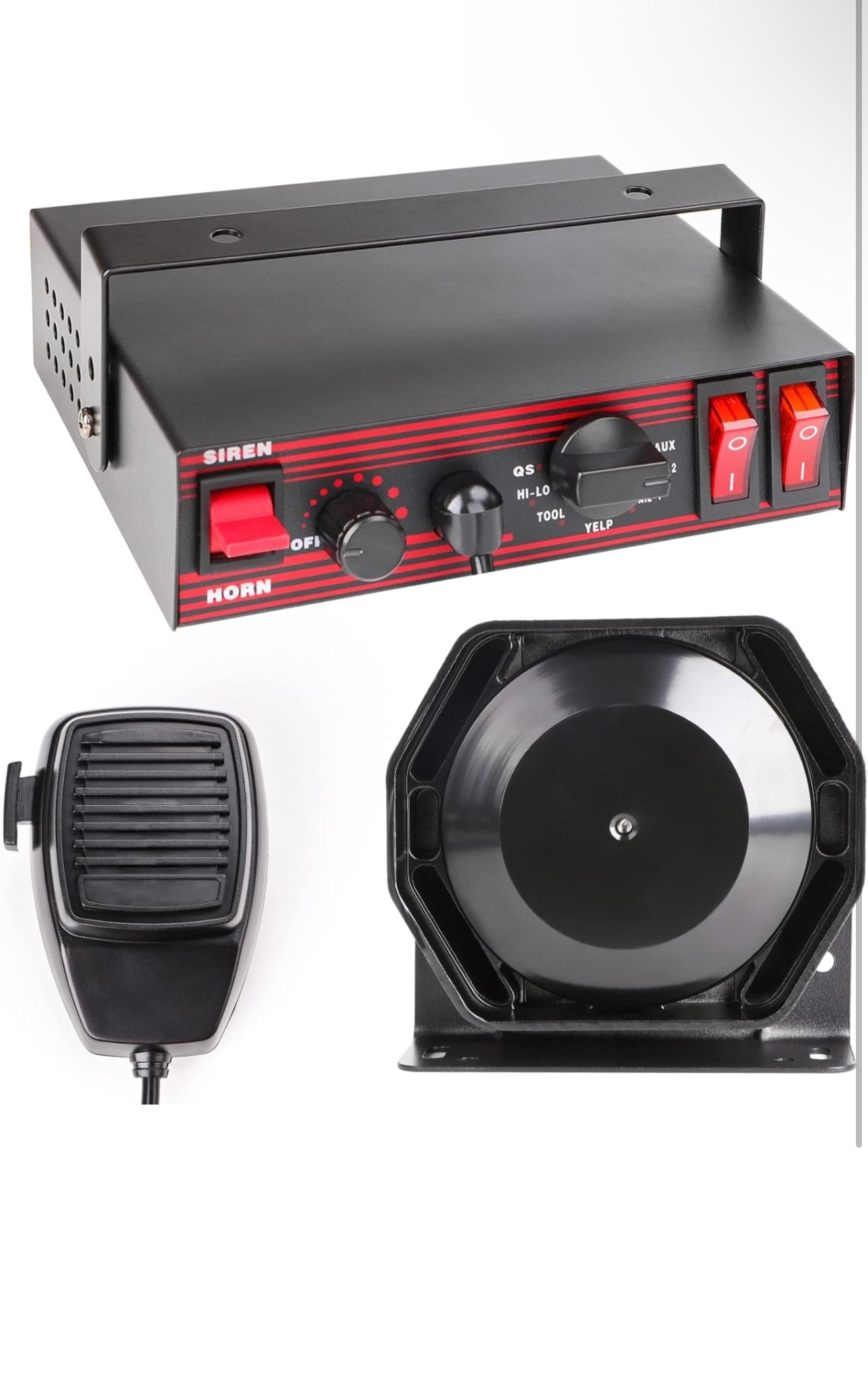 8 Tones Warning Emergency Siren PA System with Handheld Microphone 12V 200W