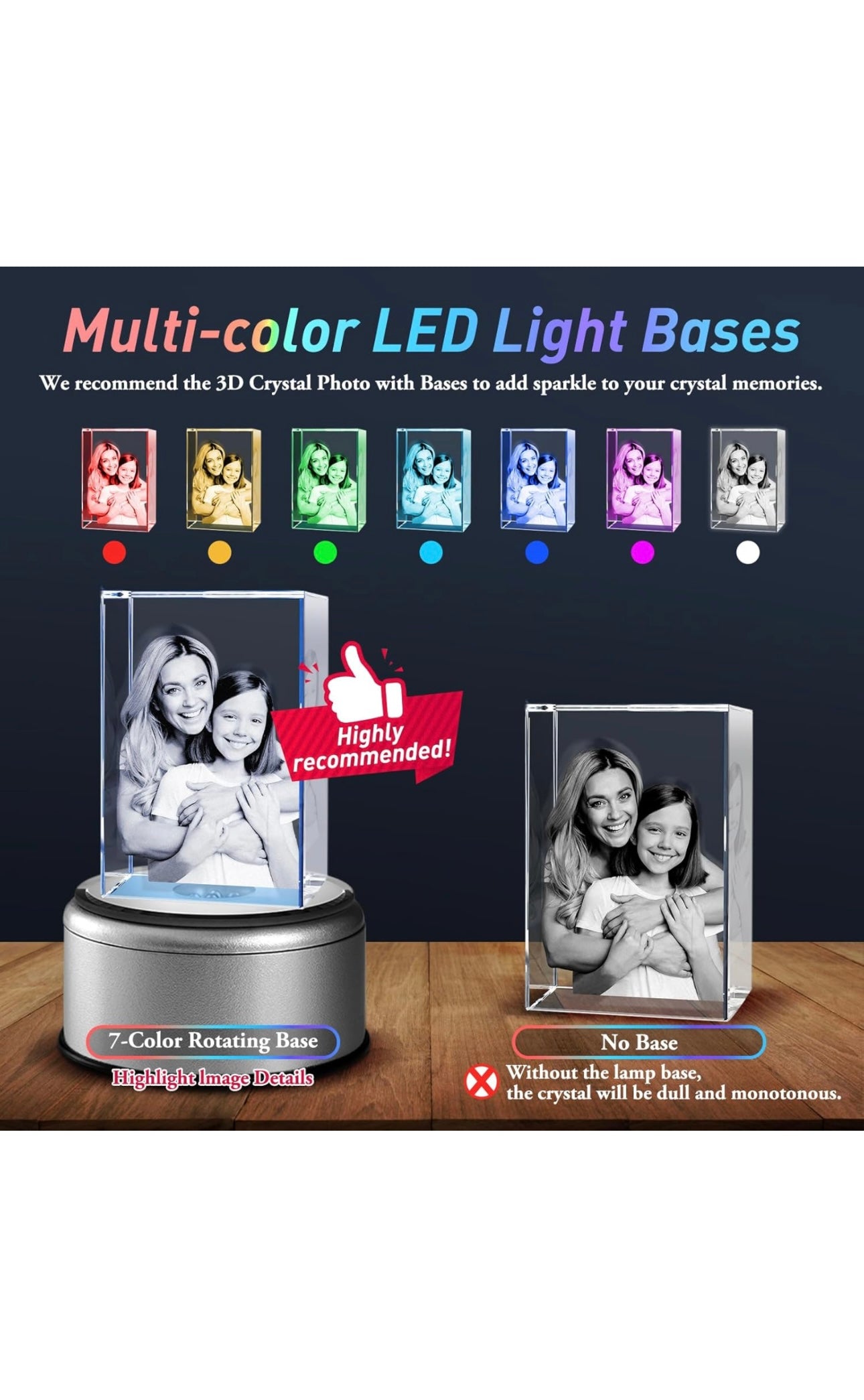 Laser Etched 3D Customized Picture in Crystal