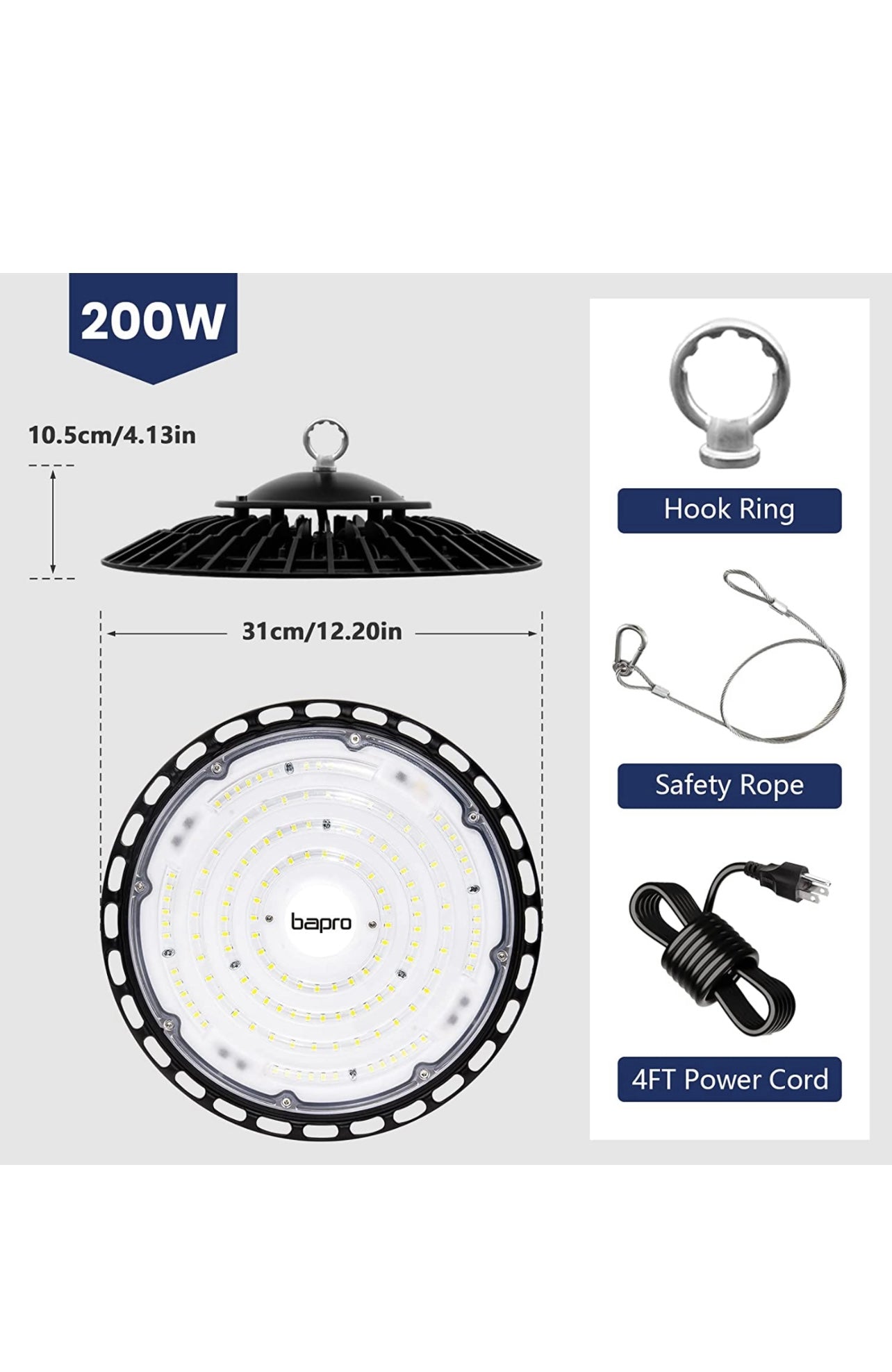 200W UFO LED High Bay Waterproof Industrial Light