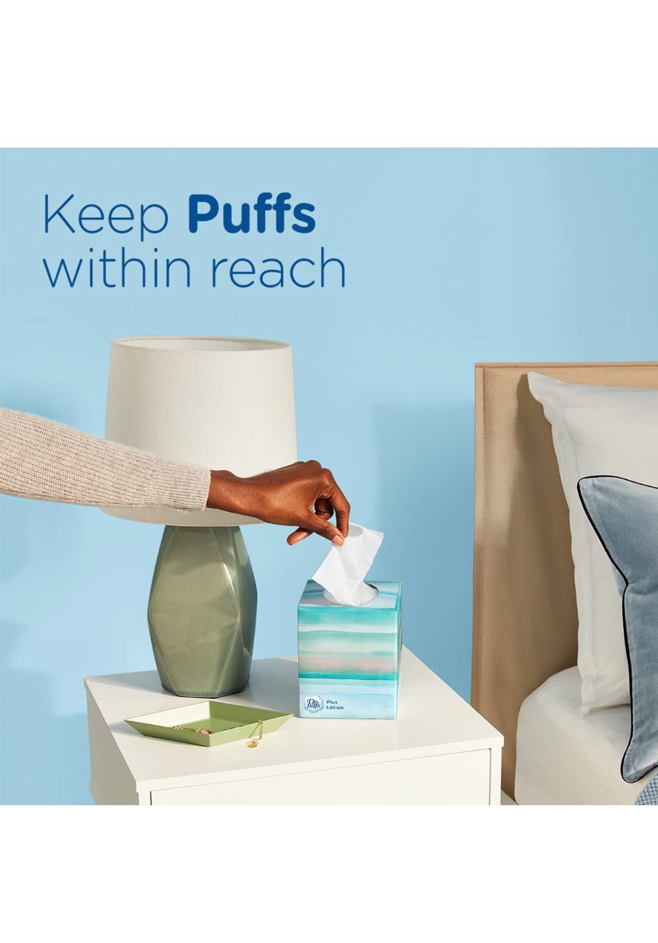 Puffs Plus Lotion Facial Tissues, 8 Family Boxes, 124 Facial Tissues per Box