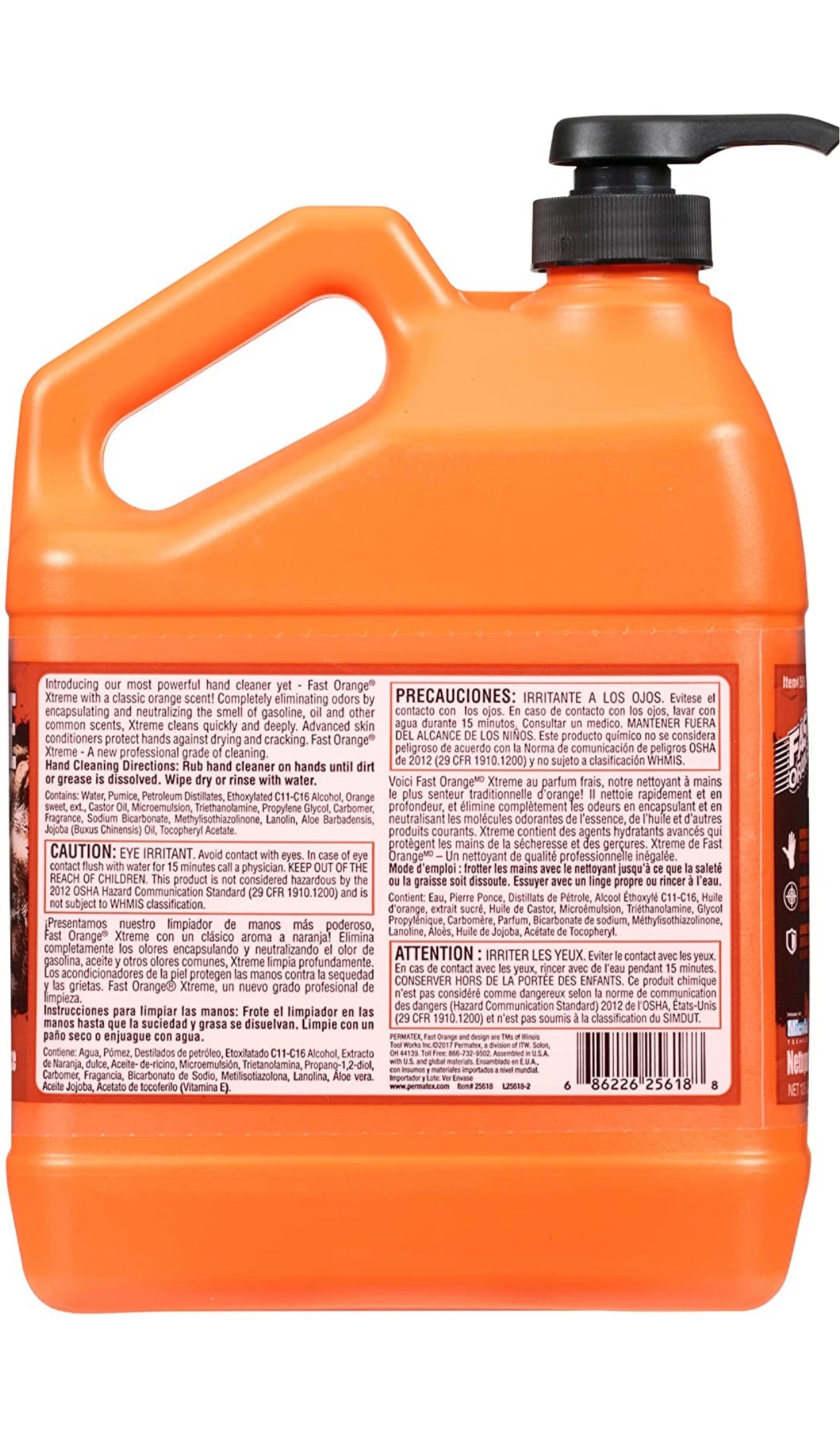 Permatex 25618 Hand Cleaner (Fast Orange Xtreme), 1 gallon