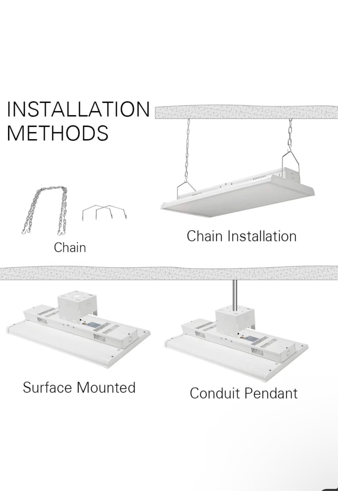 Konlite 2 FT Linear LED Bay Ceiling Shop Light 105w 5000k