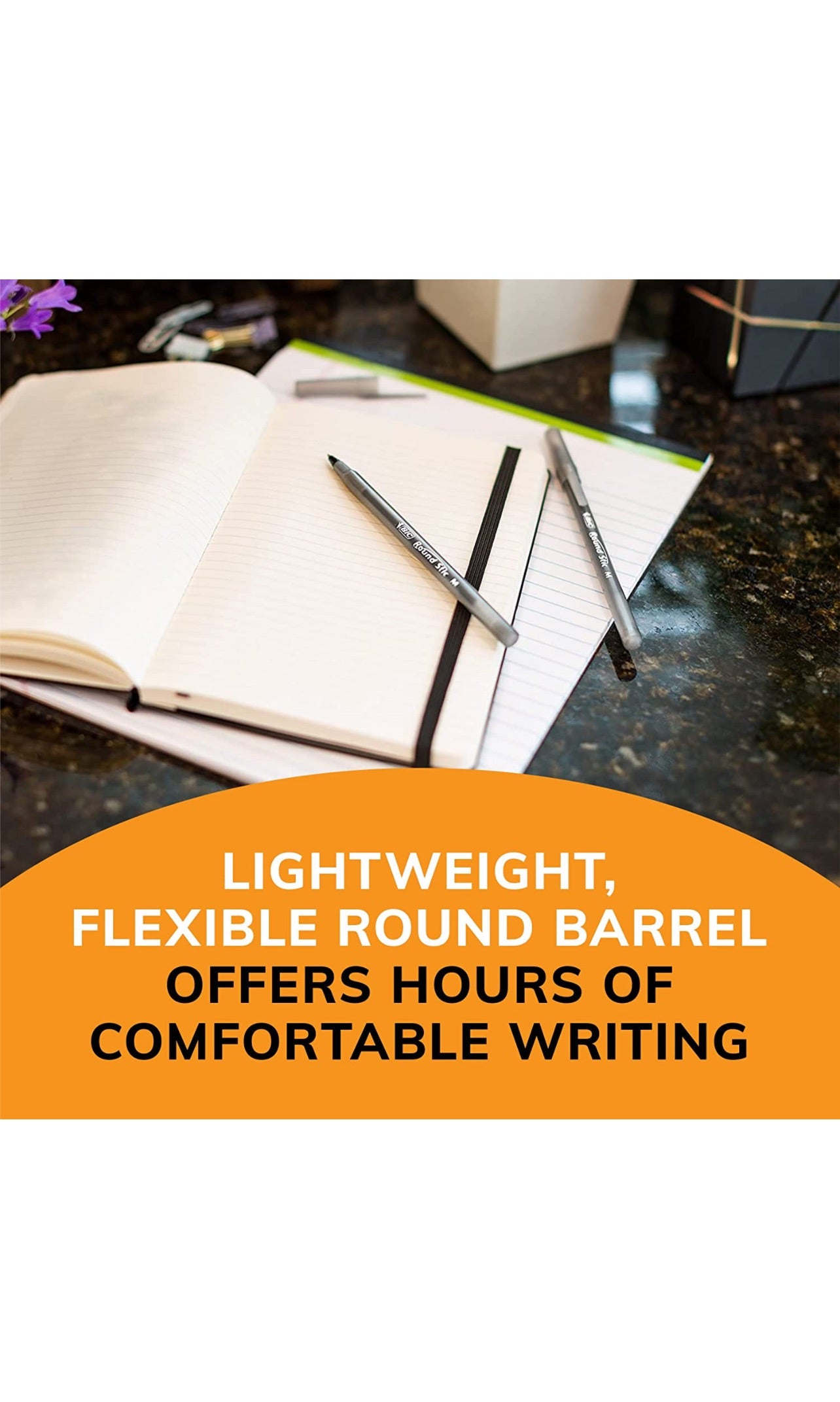 BIC Round Stic Xtra Life Assorted Ink Ballpoint Pens, Medium Point (1.0mm), 60-Count Pack of Bulk Pens, Flexible Round Barrel