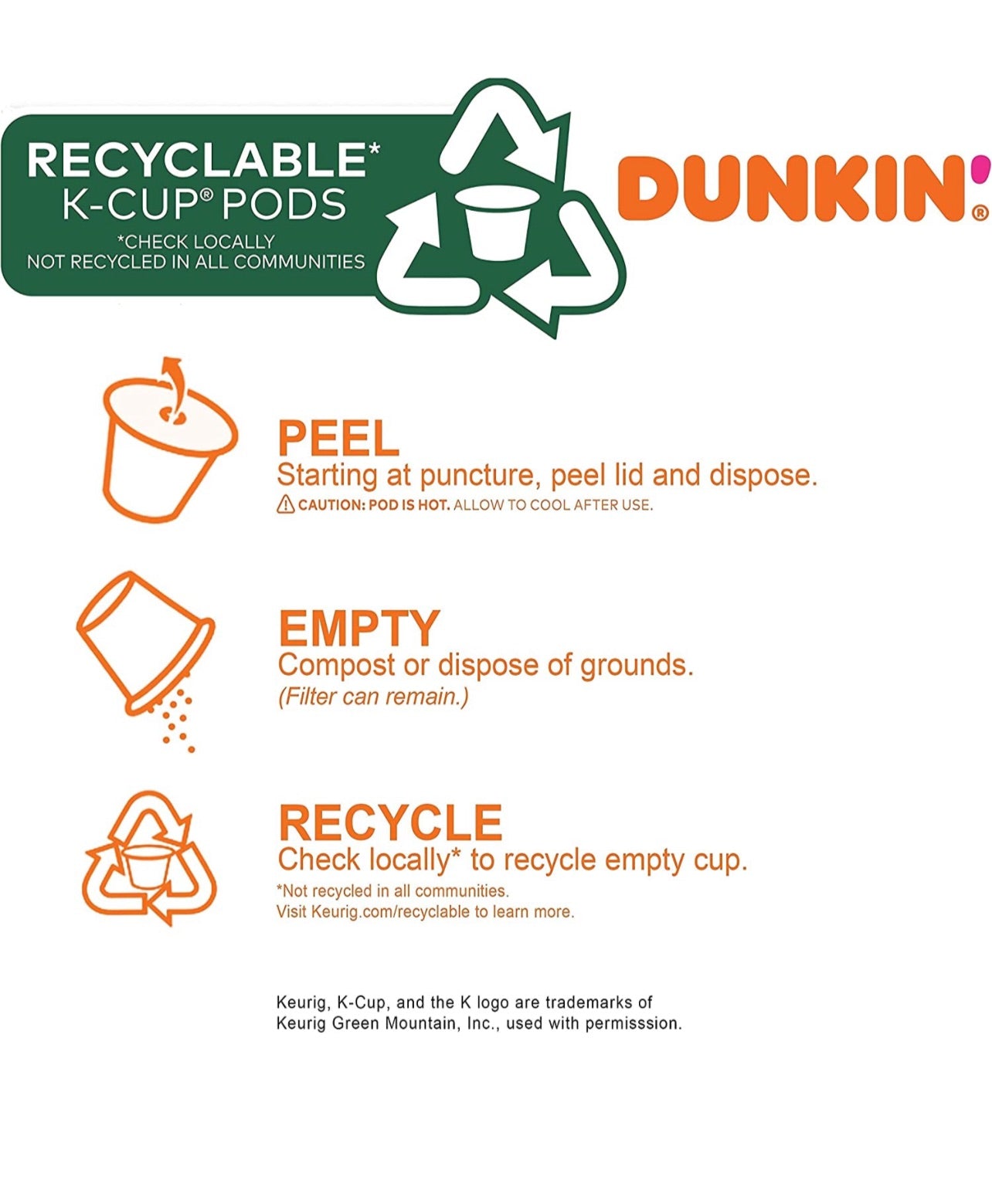 Dunkin' Decaf Medium Roast Coffee, 88 Keurig K-Cup Pods