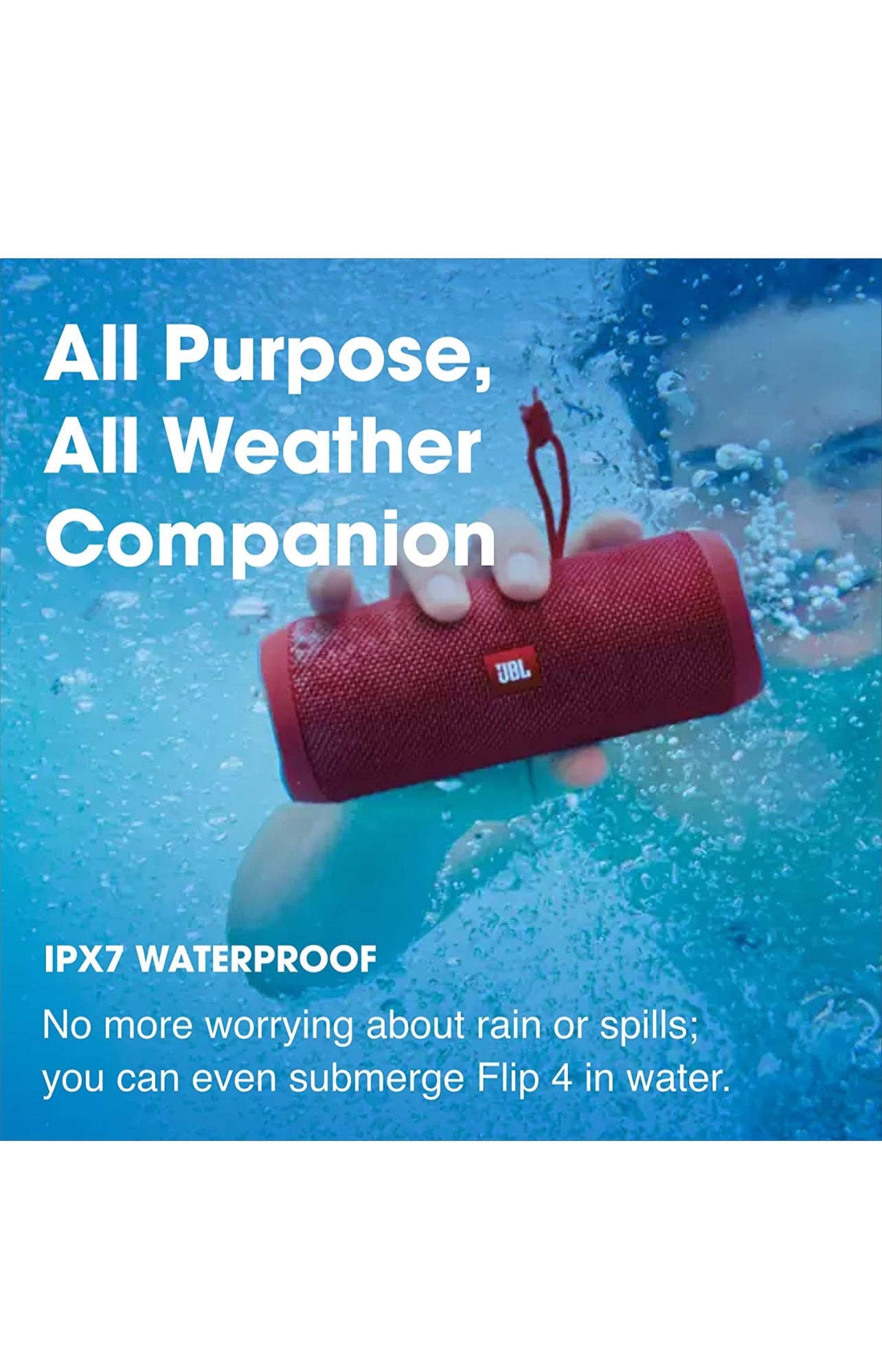 JBL Flip 4 Waterproof Portable Bluetooth Speaker
