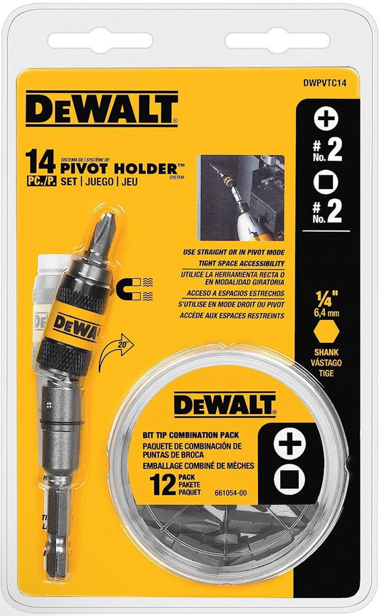 DEWALT Pivot Bit Holder Set, 14-Piece (DWPVTC14)