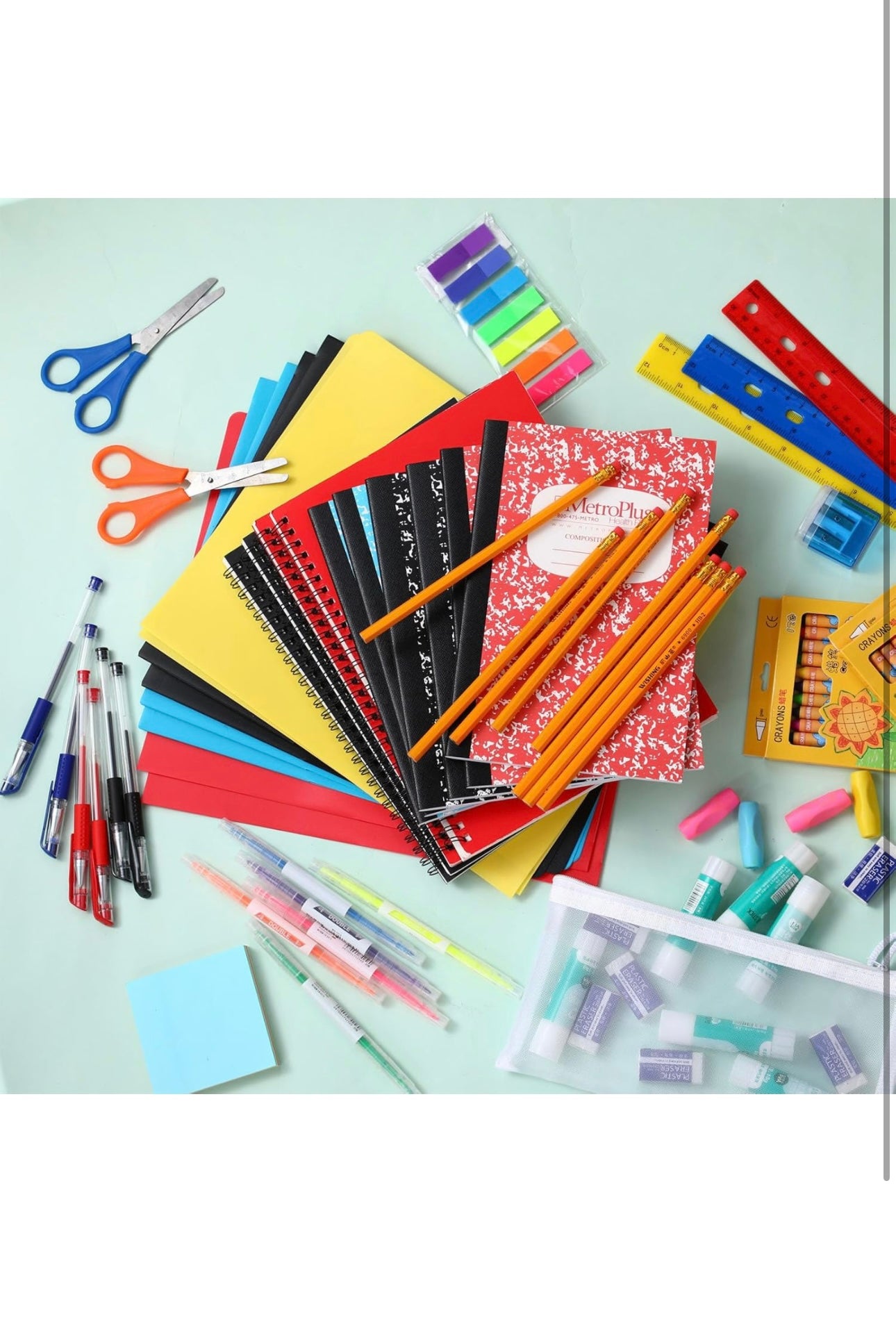 6 Set School Supply Kit 88 Pcs Back to School Supplies for Students School Essential Supplies Bundle Kit