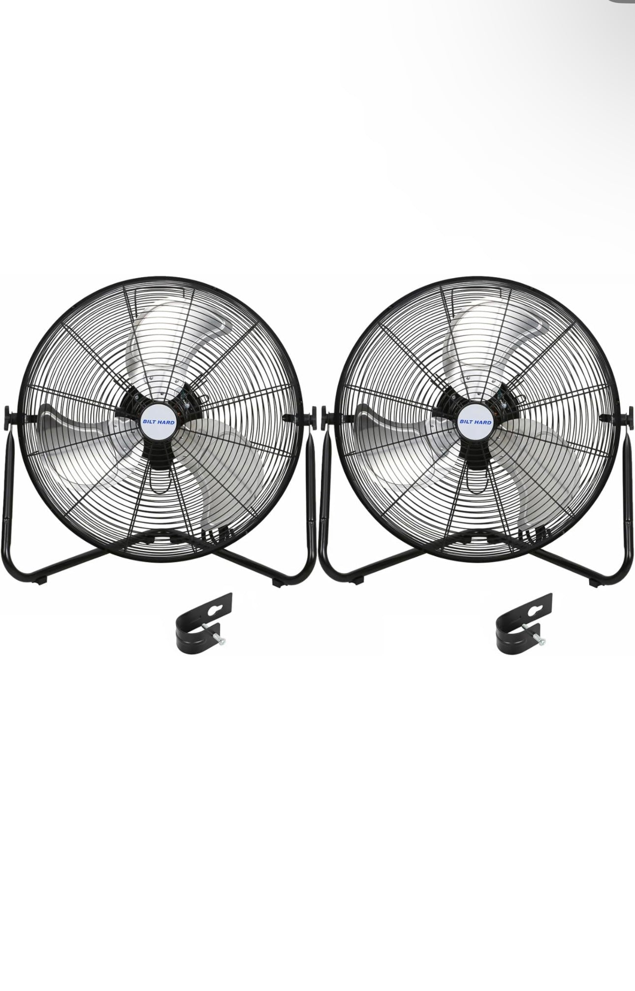 20" High Velocity Floor Fan, 4600 CFM 3-Speed Industrial Shop Fan 2 Pack