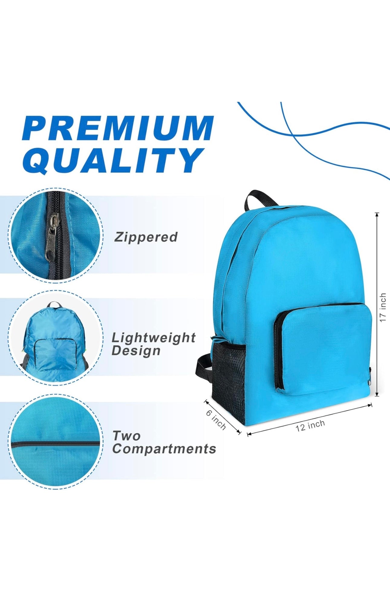 20 Pack Foldable Lightweight Backpack