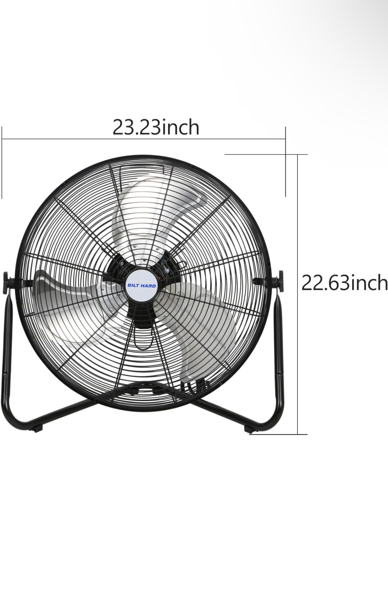 20" High Velocity Floor Fan, 4600 CFM 3-Speed Industrial Shop Fan 2 Pack