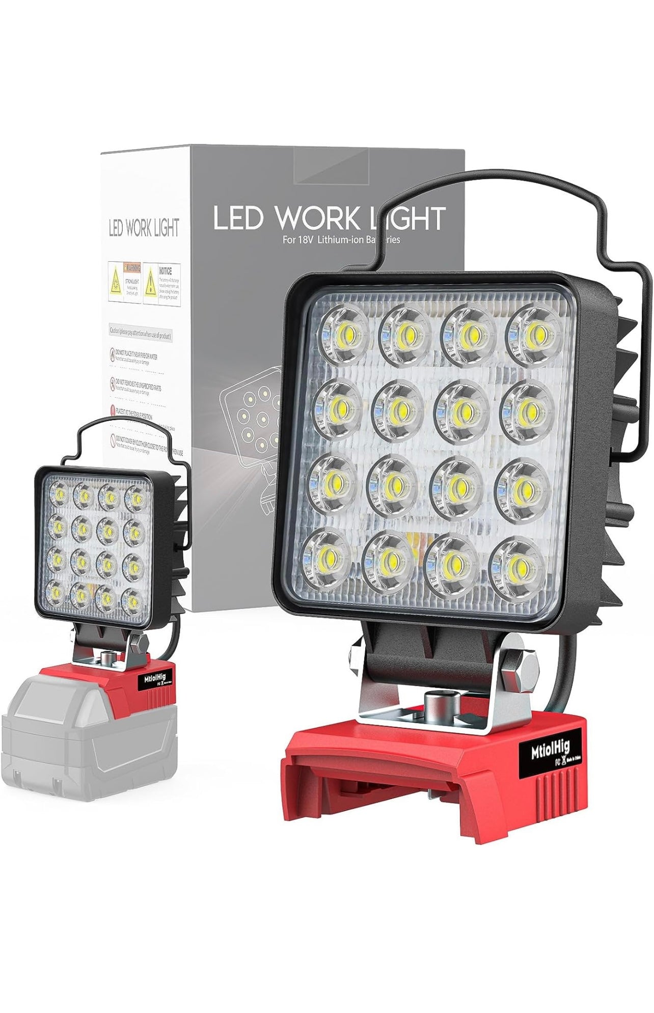 LED Work Light for Milwaukee 18v Battery, 34W 3400Lumens Battery Powered LED Flood Light