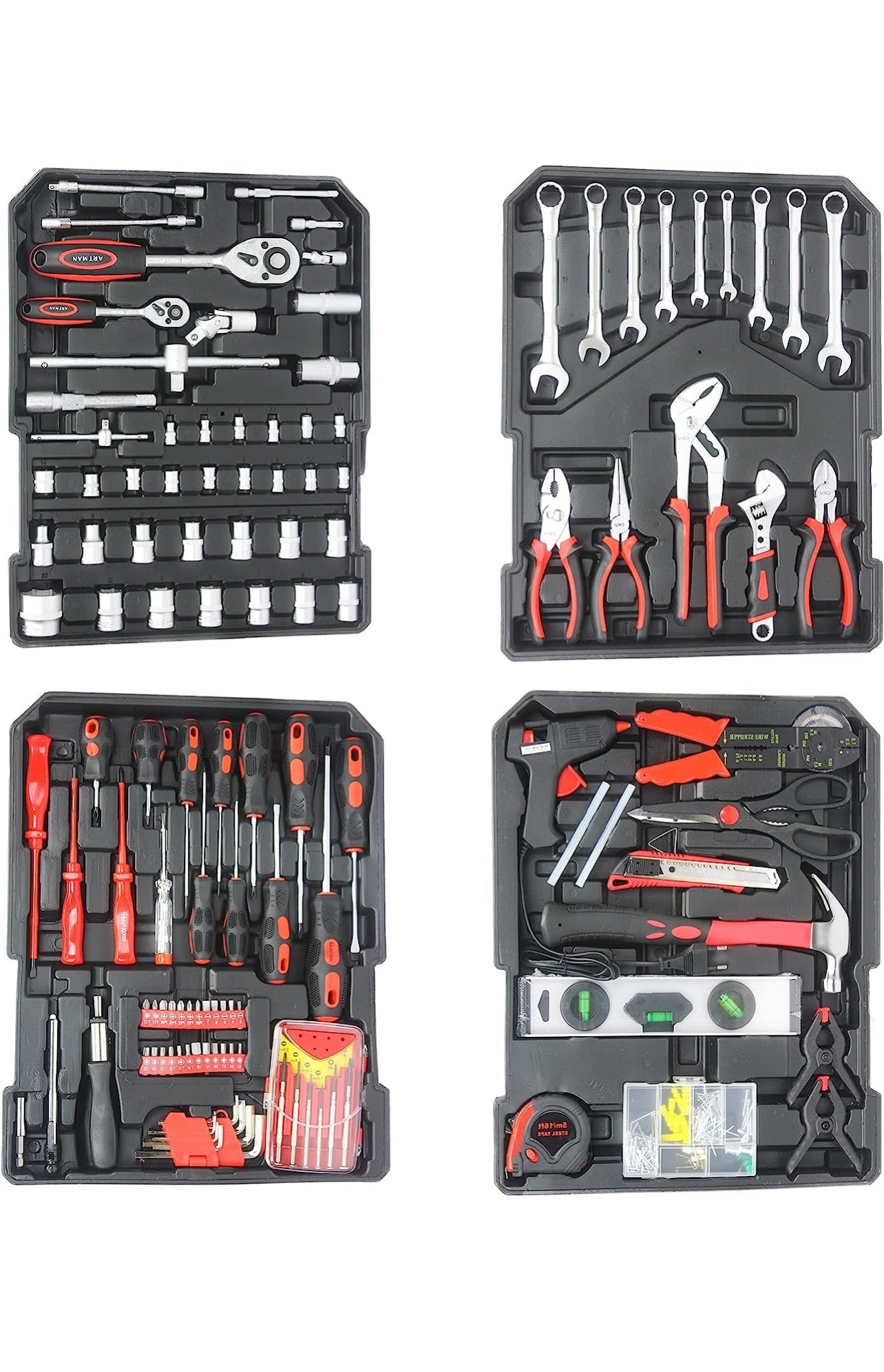 899 Piece Set Toolset Portable Wheels, Socket Wrench Mechanic Case Trolley