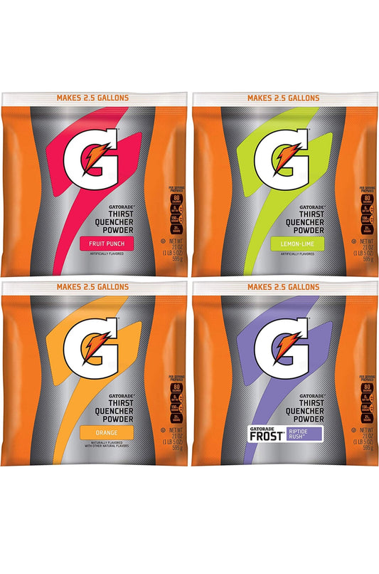 Gatorade Thirst Quencher Powder, 4 Flavor Variety Pack, 21oz Pouches (Pack of 32)