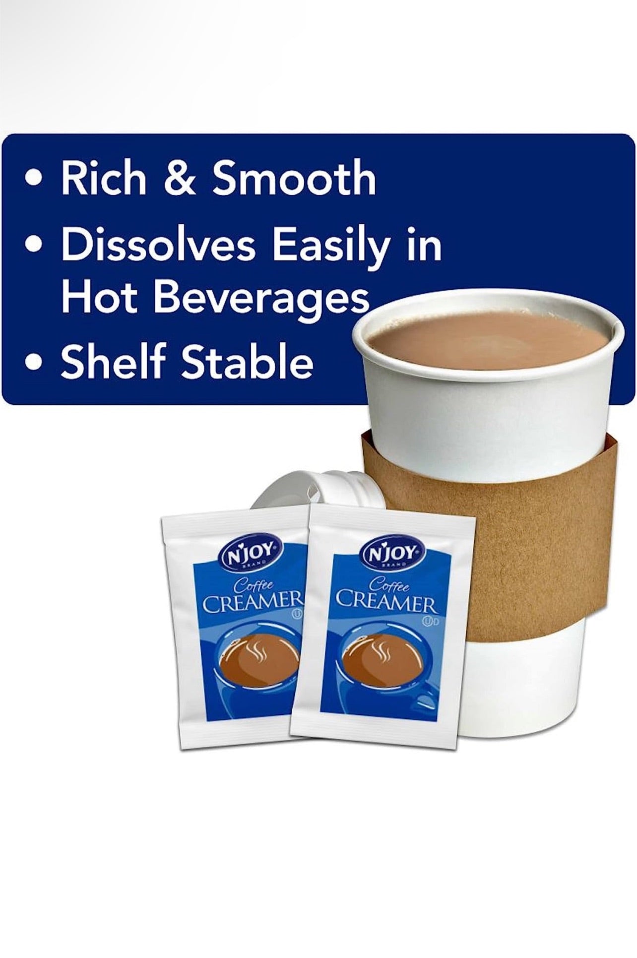 N'Joy Non-Dairy Creamer | 2g Packets, 1000 Count | Single Serve Portion | Bulk Size