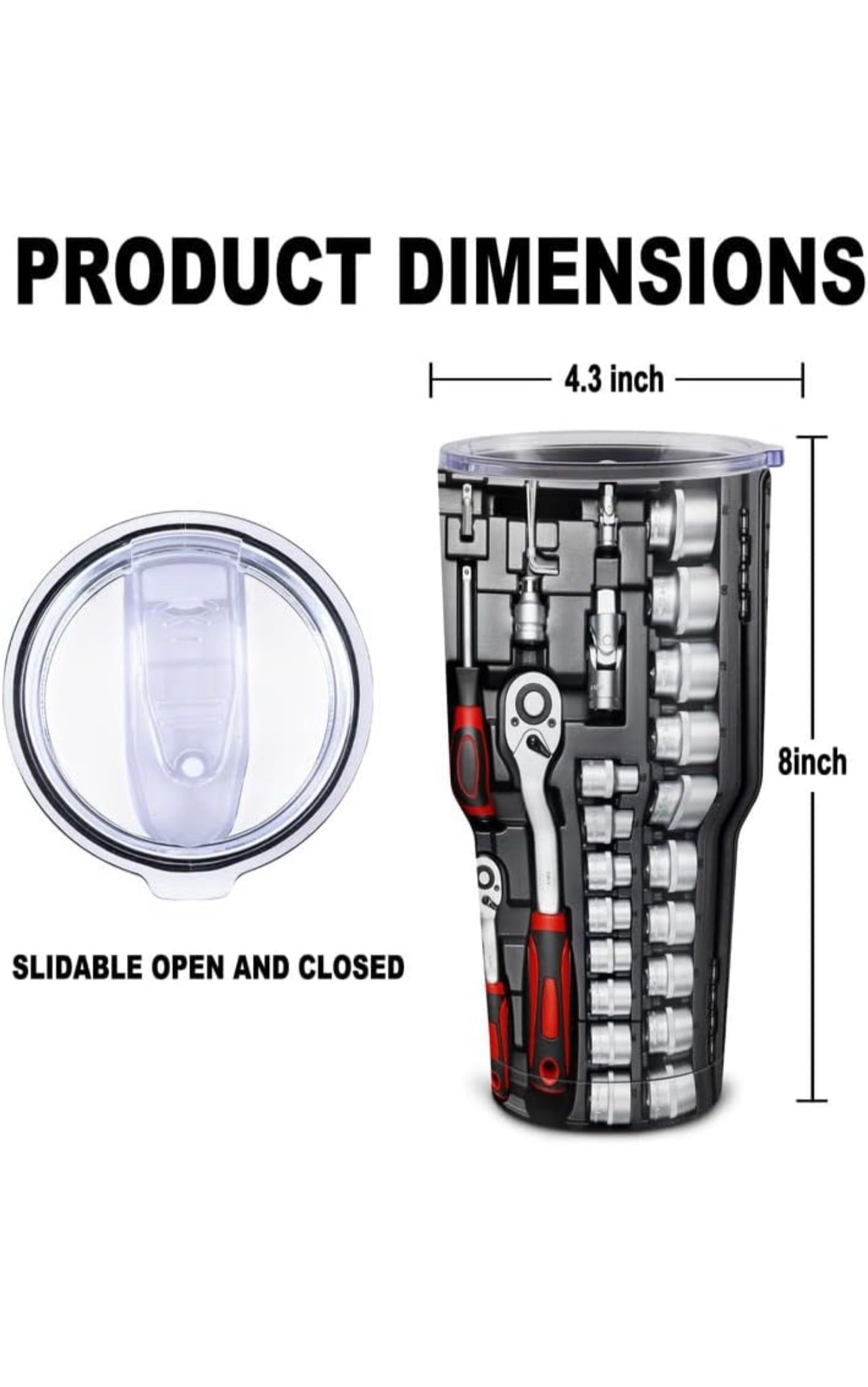Mechanic Toolbox Tumbler Cup Insulated Travel Coffee Tumbler with Lid