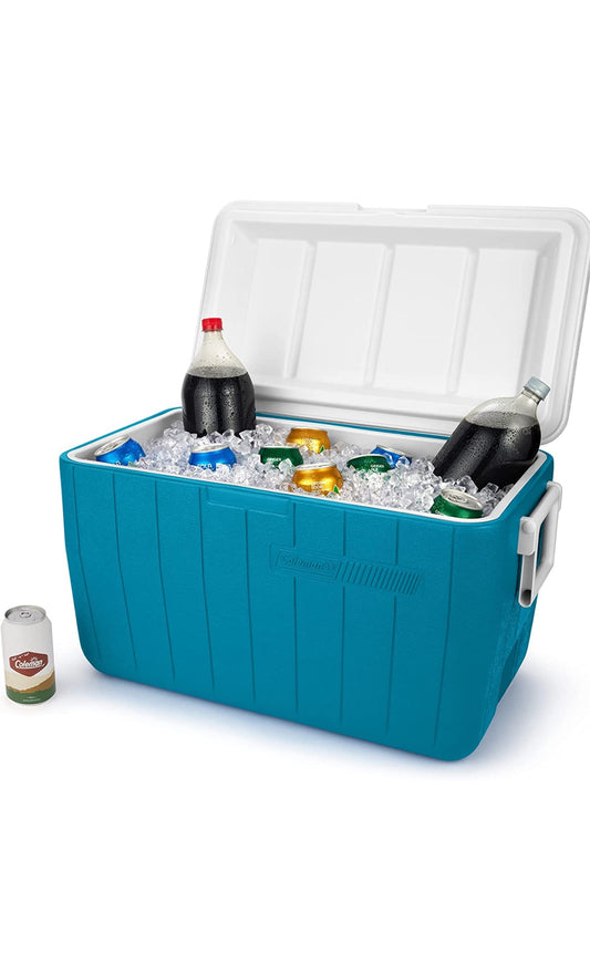 Coleman Chiller Series 48qt Insulated Portable Cooler, Ice Retention Hard Cooler with Heavy Duty Handles