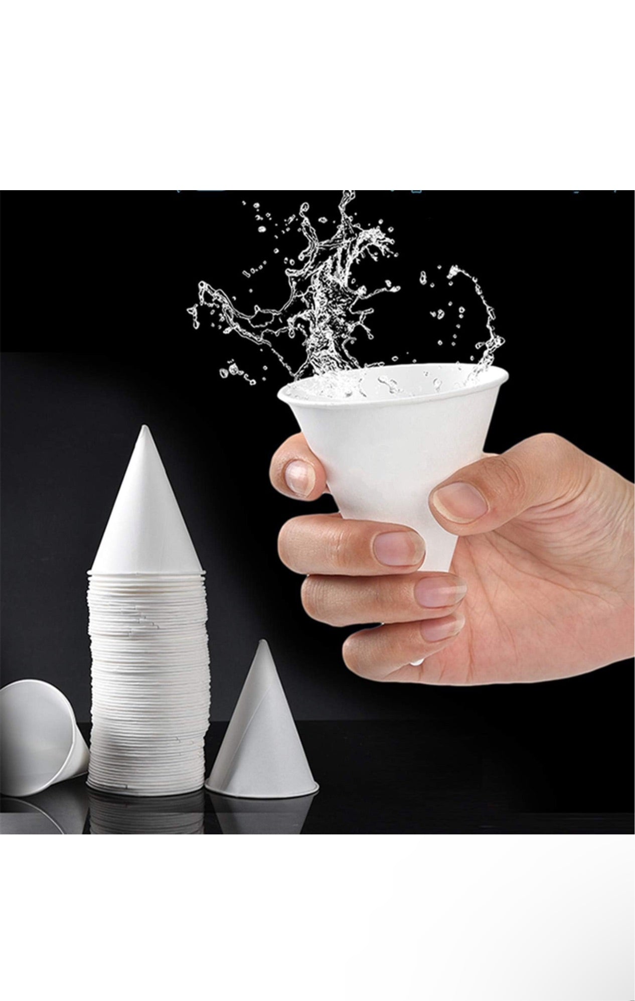 Yopay 600 Pack Cone Water Cups, 4OZ Disposable Dispenser Paper Snow Cups