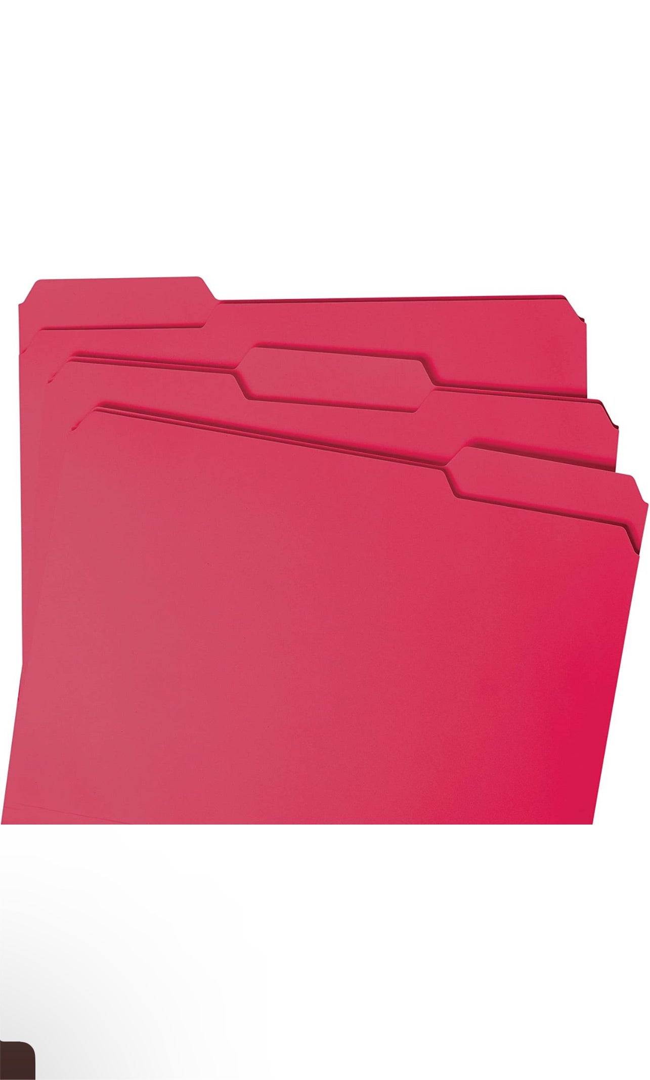 Smead Colored File Folder, 1/3-Cut Tab, Letter Size, Red, 100 per Box